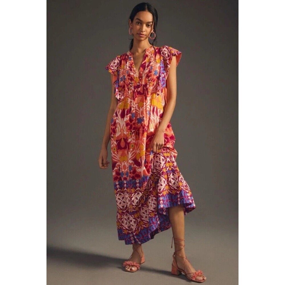 Anthropologie Maeve The Cassandra Maxi Dress Small Boho Southwestern Party
